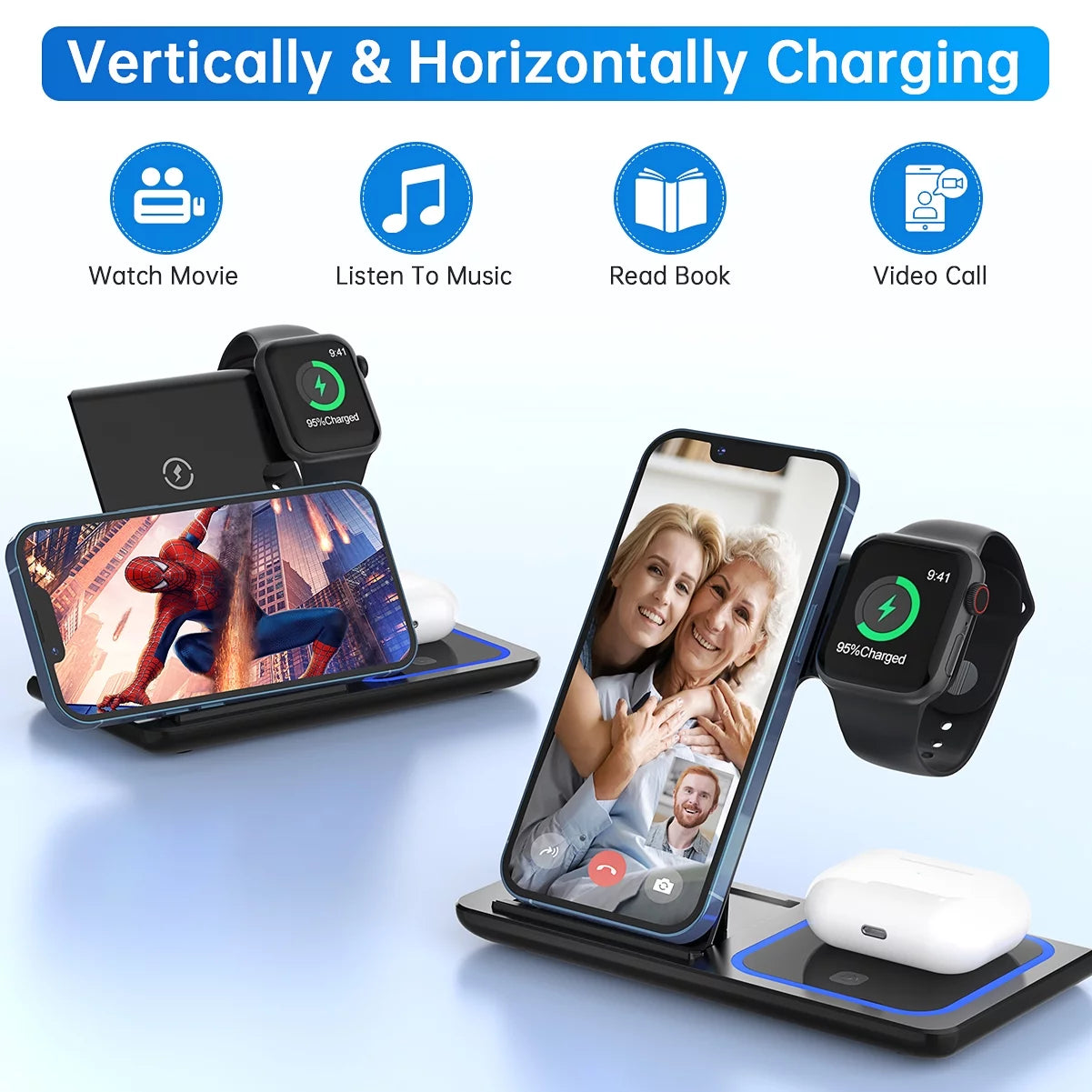 Wireless charger foldable portable