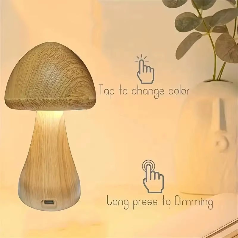 Mushroom LED night light touch control