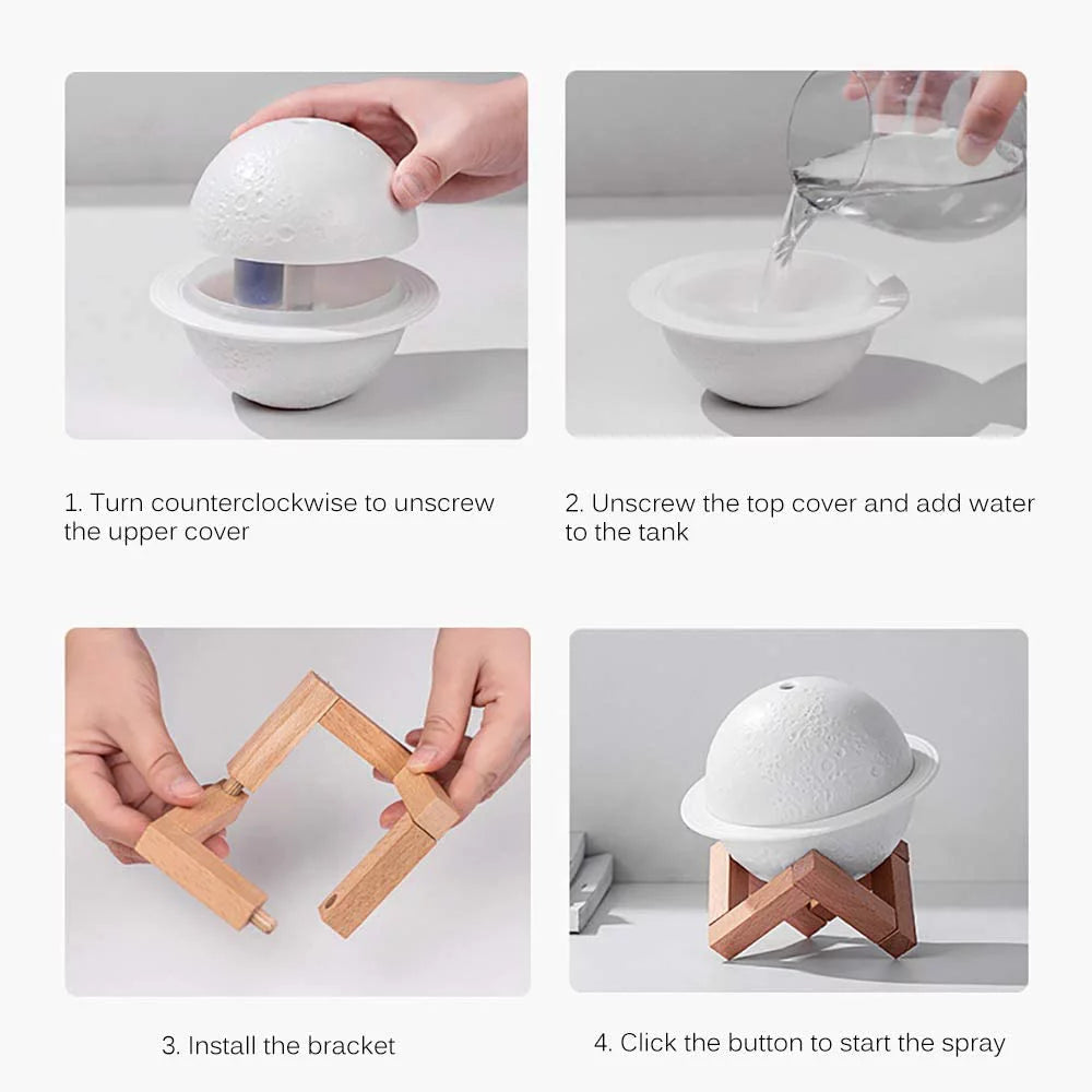 Moon lamp humidifier bedroom sanctuary
