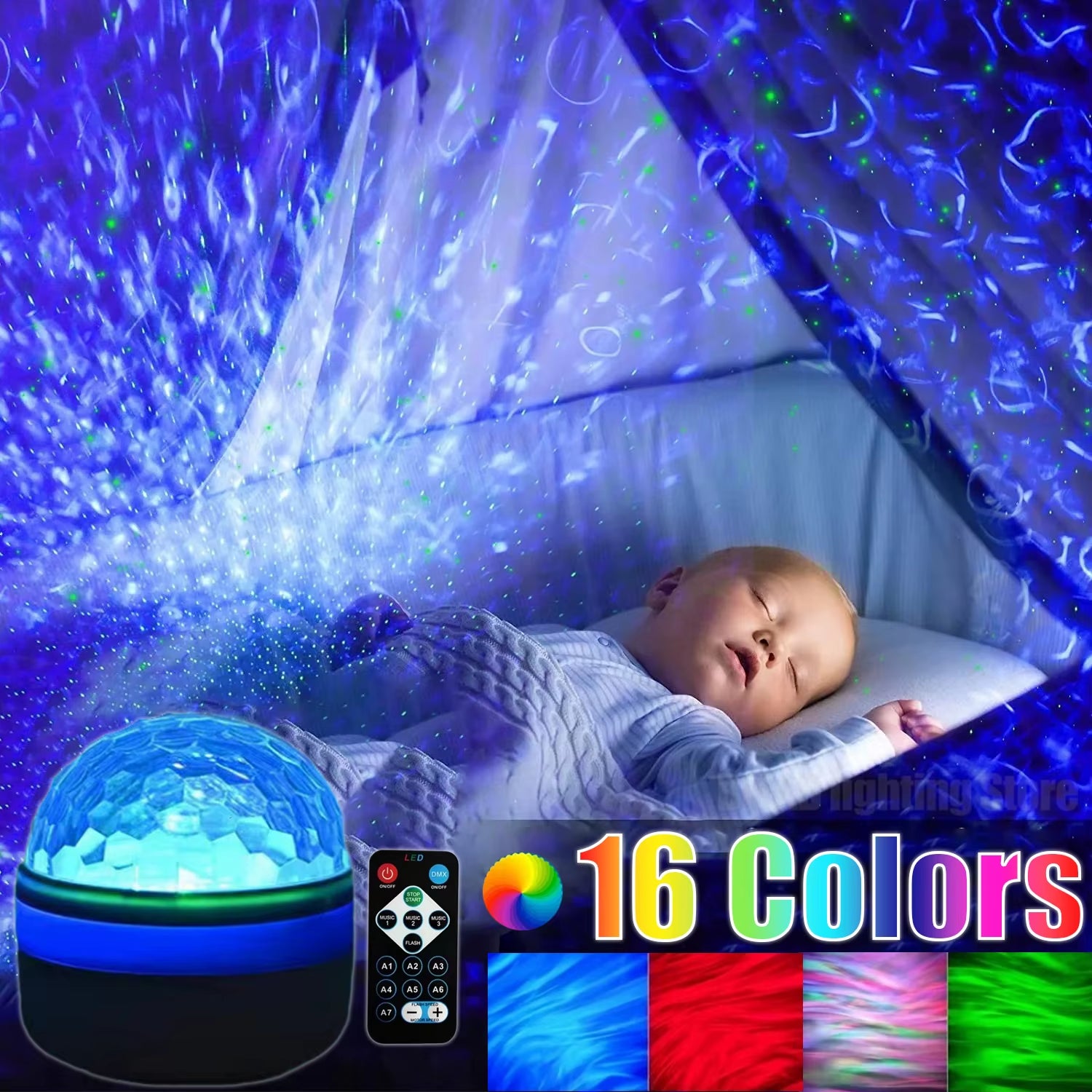Child galaxy projector aurora effects bedroom