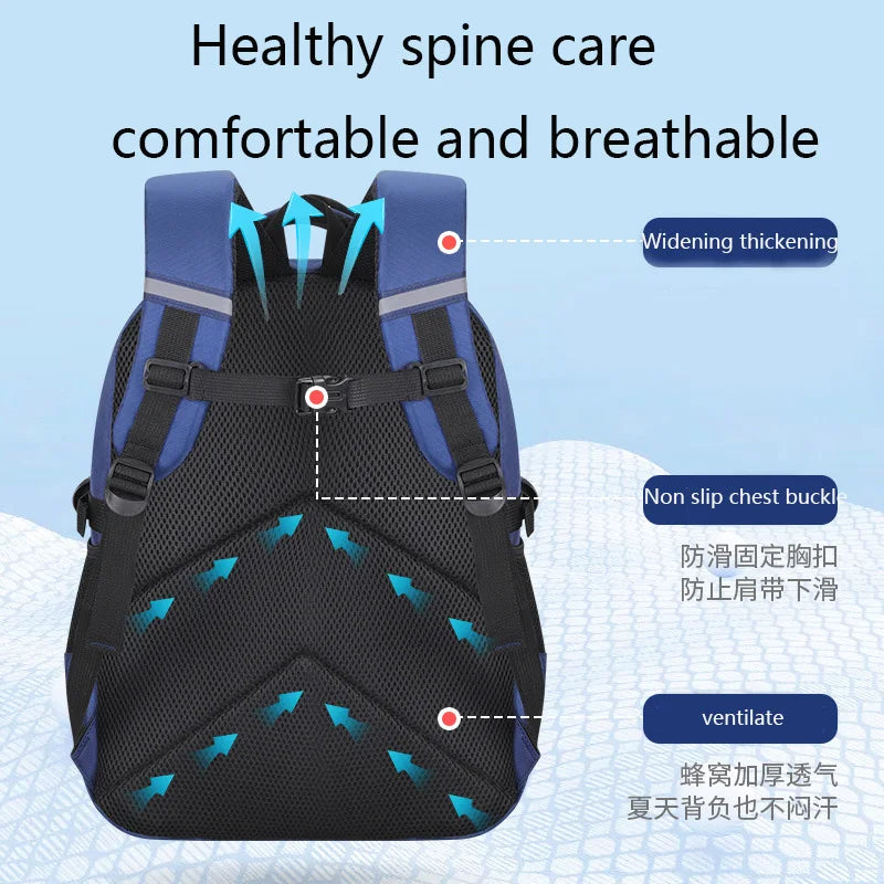 Kids Explorer Backpack Ergonomic Design Breathable Mesh Back PanelExplorer Motifs