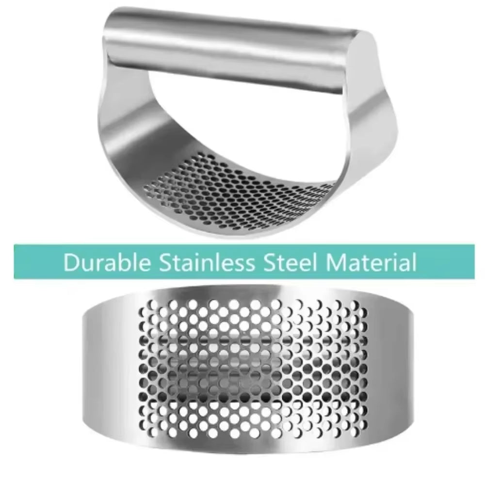 Stainless steel kitchen garlic tool detail