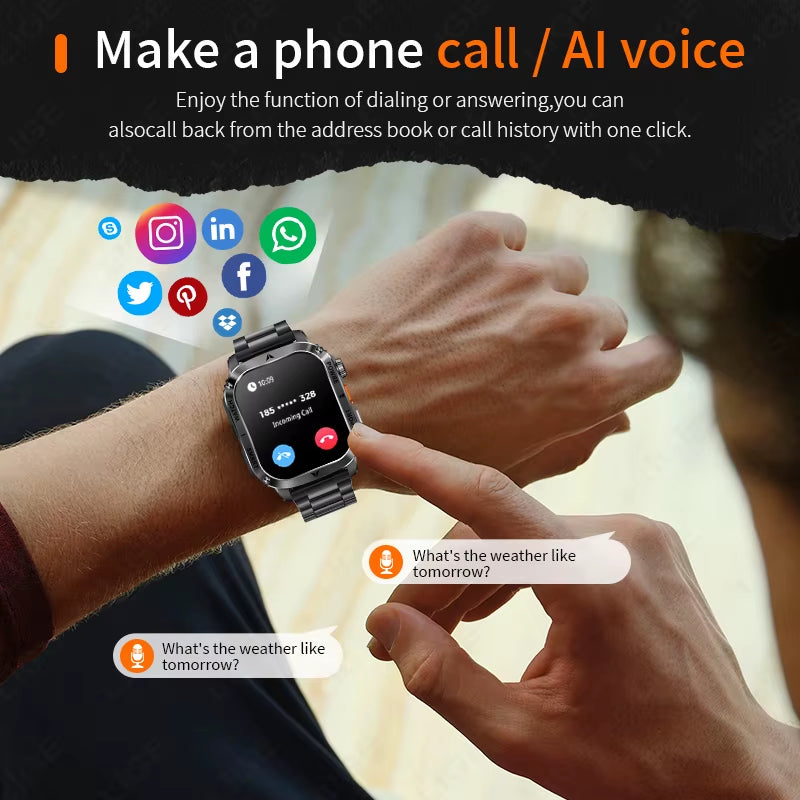 IP67 waterproof smartwatch fitness call AI voice