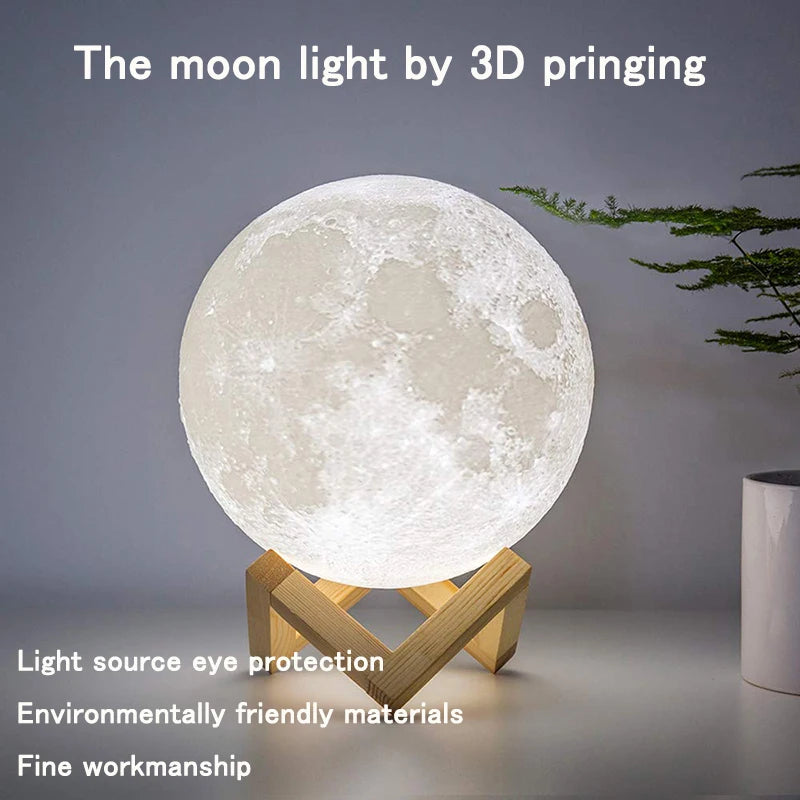 Rechargeable moon lamp color changing