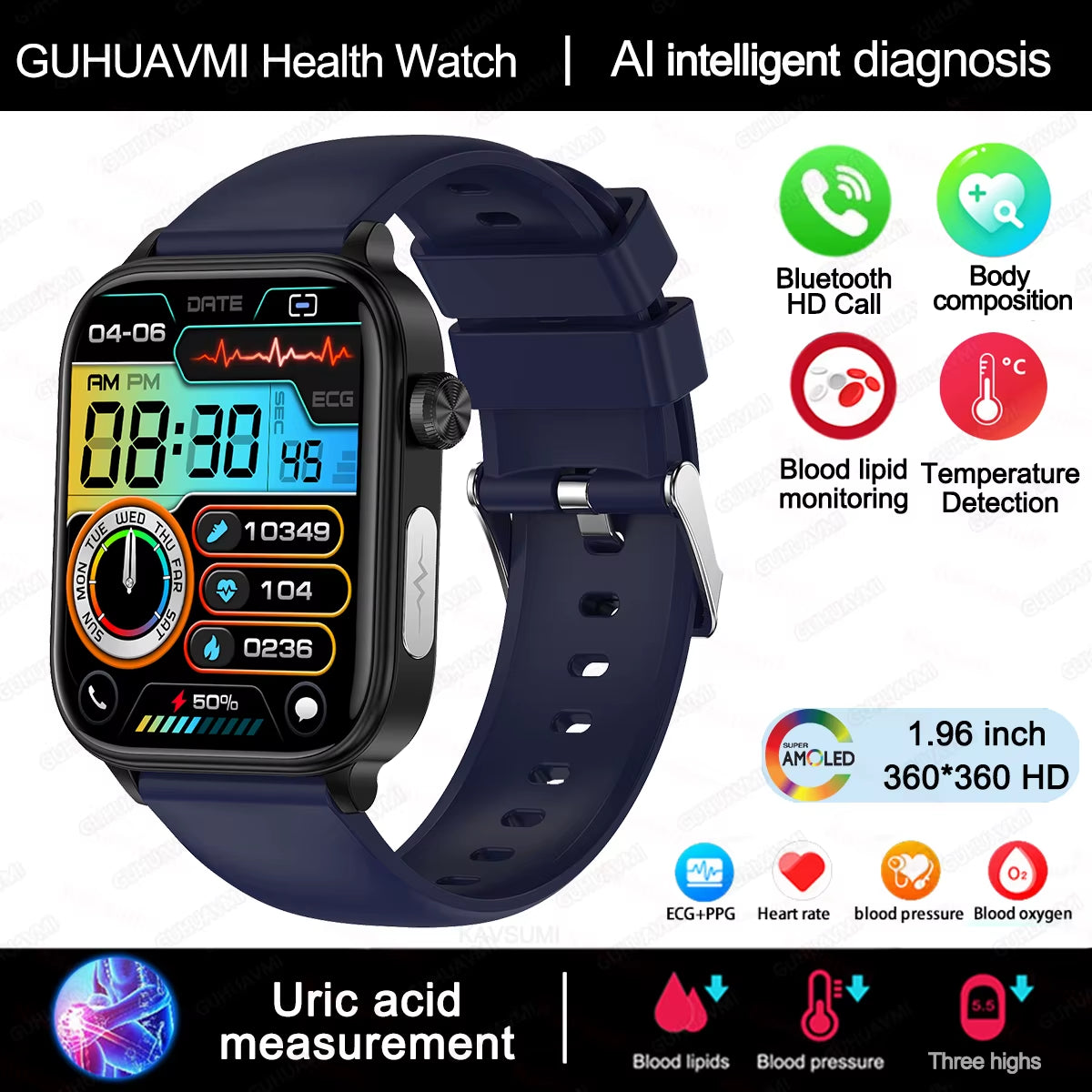 Health monitoring smartwatch women
