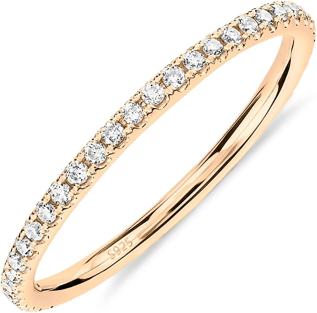 Stackable eternity rings women jewelry