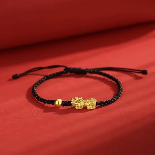 Gold Pi Xiu wealth attraction bracelet