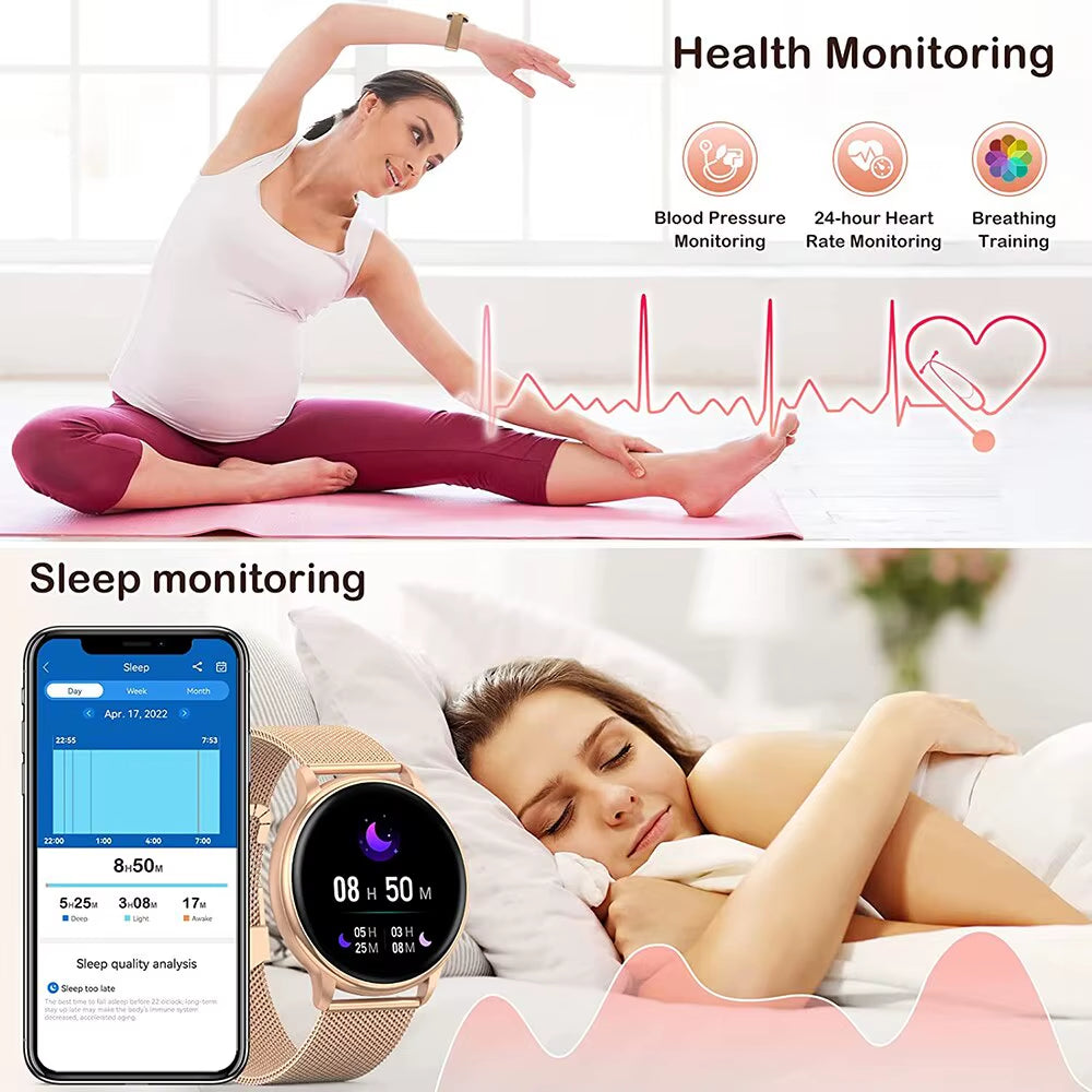 Steel design smartwatch health tracking