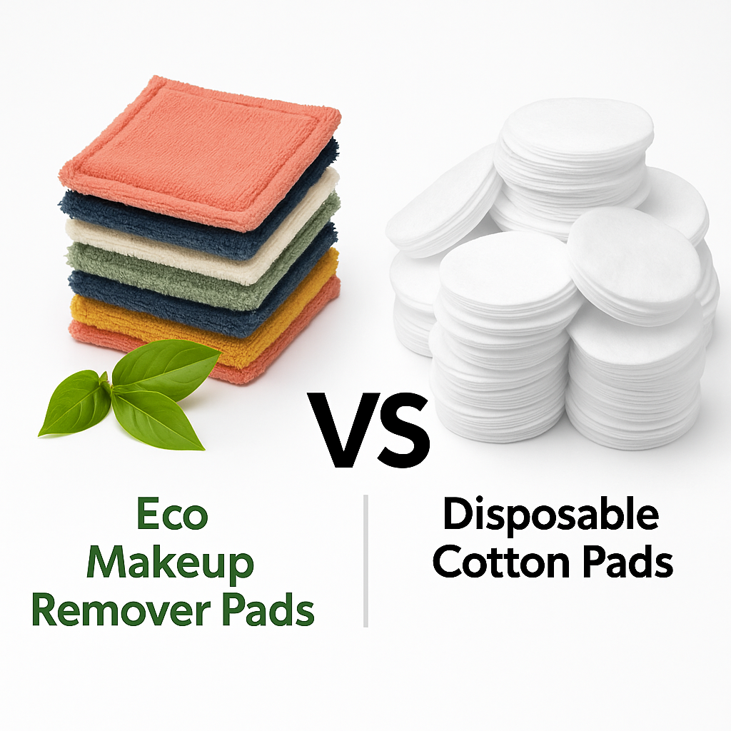 Eco makeup pads before after demonstration