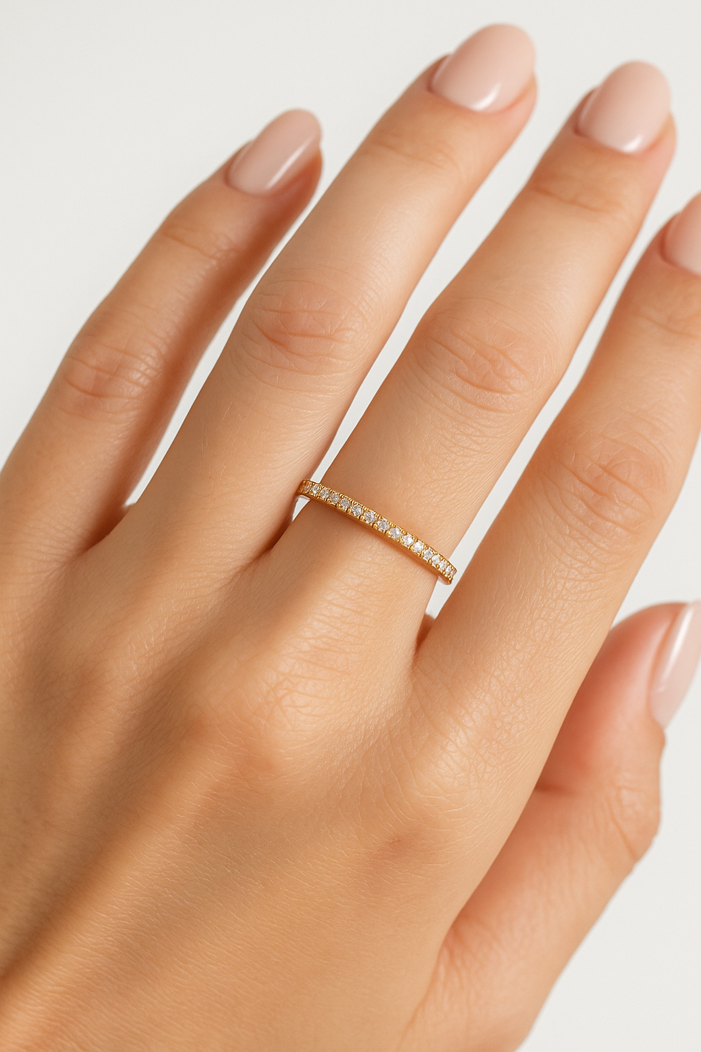 Sterling Silver Eternity Ring - 14K Gold Plated