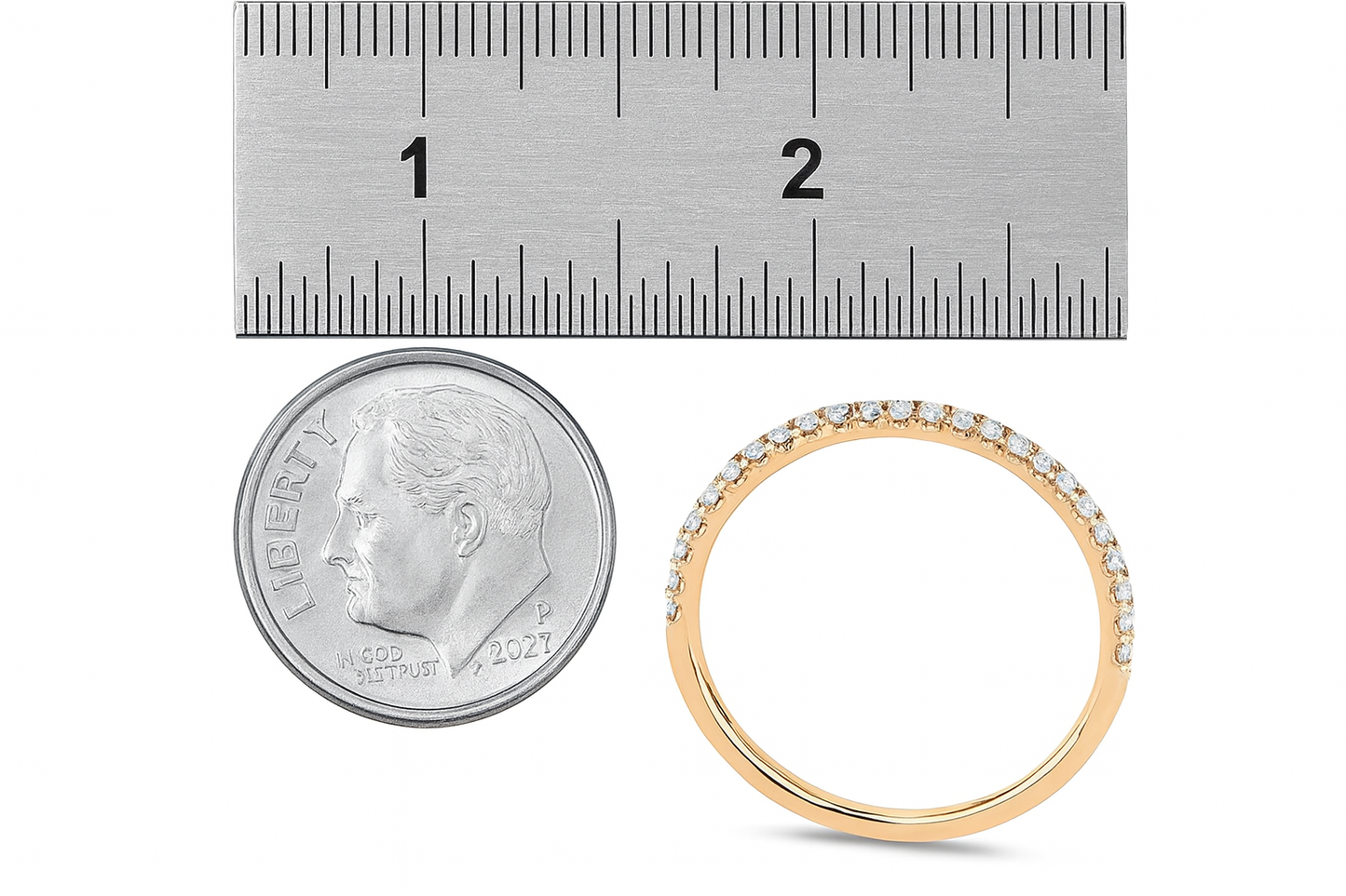 Sterling Silver Eternity Ring - 14K Gold Plated