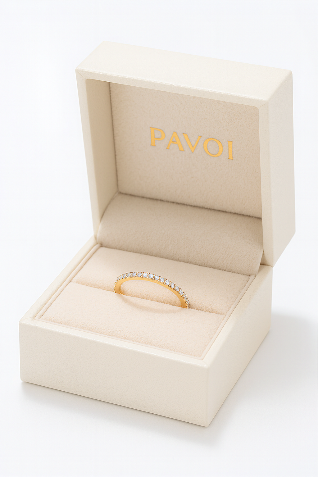 Sterling Silver Eternity Ring - 14K Gold Plated
