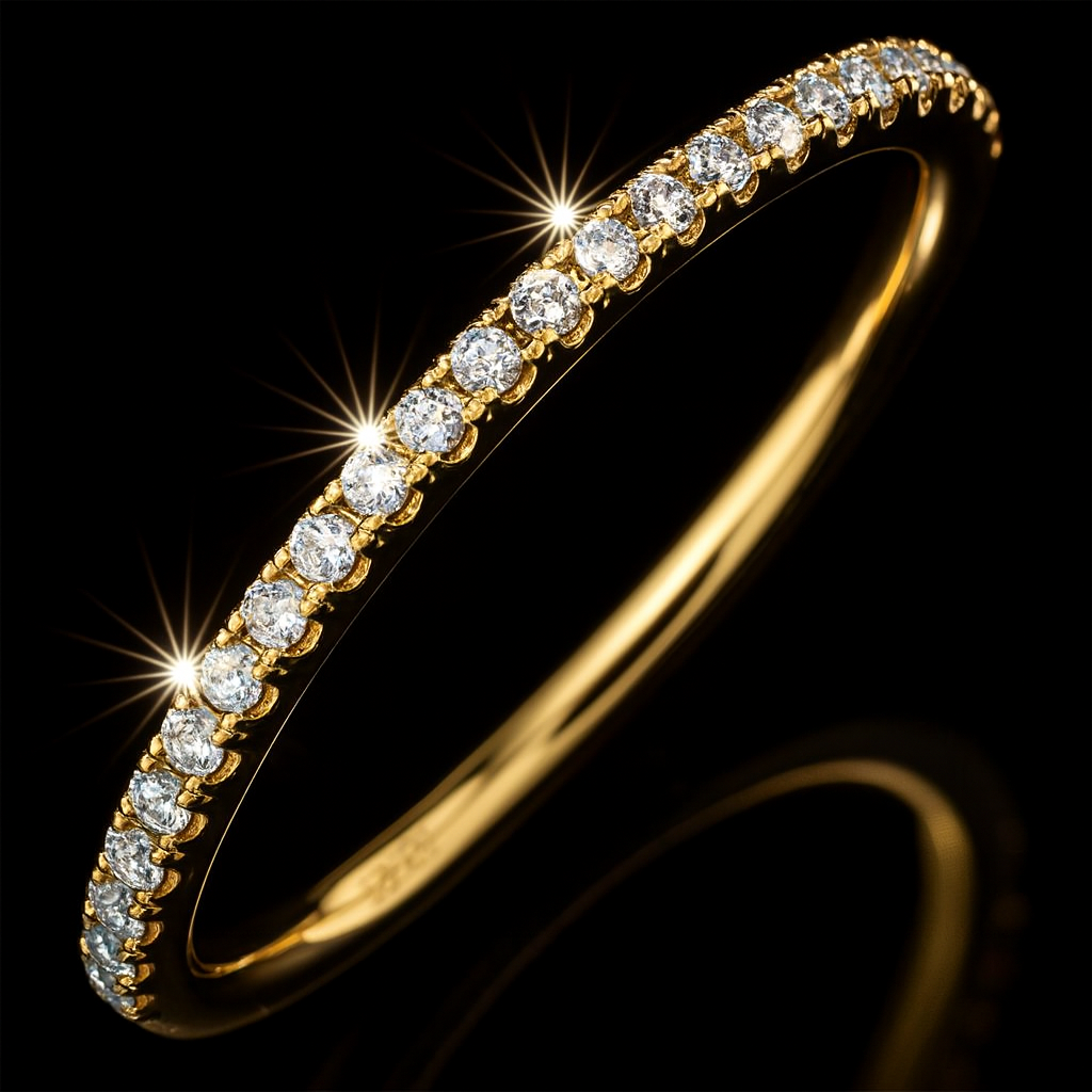 Sterling Silver Eternity Ring - 14K Gold Plated