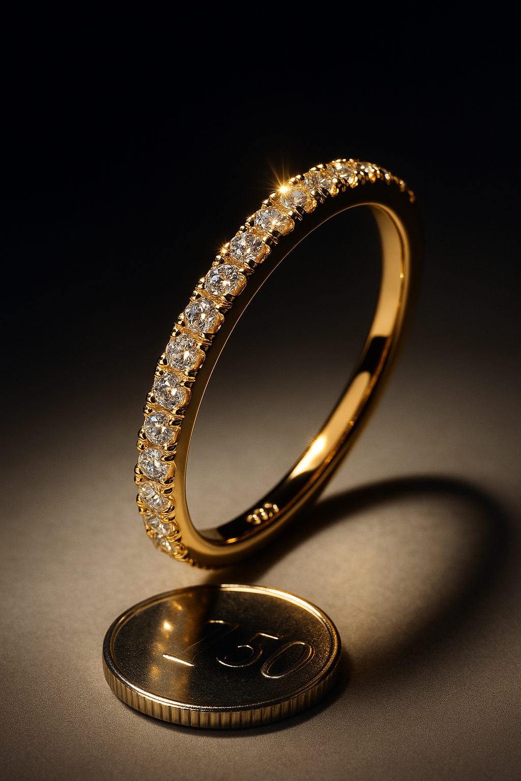 Sterling Silver Eternity Ring - 14K Gold Plated
