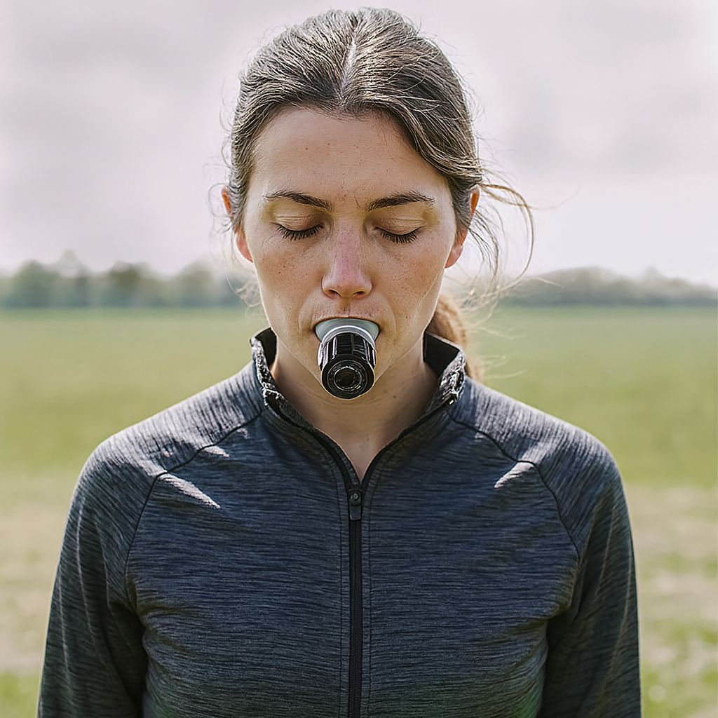 Adjustable Lung Trainer with intensity control knob - Customizable breathing resistance