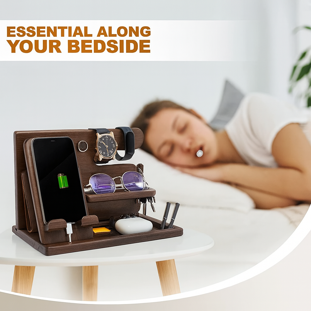 Elegant Wood Phone Docking Station