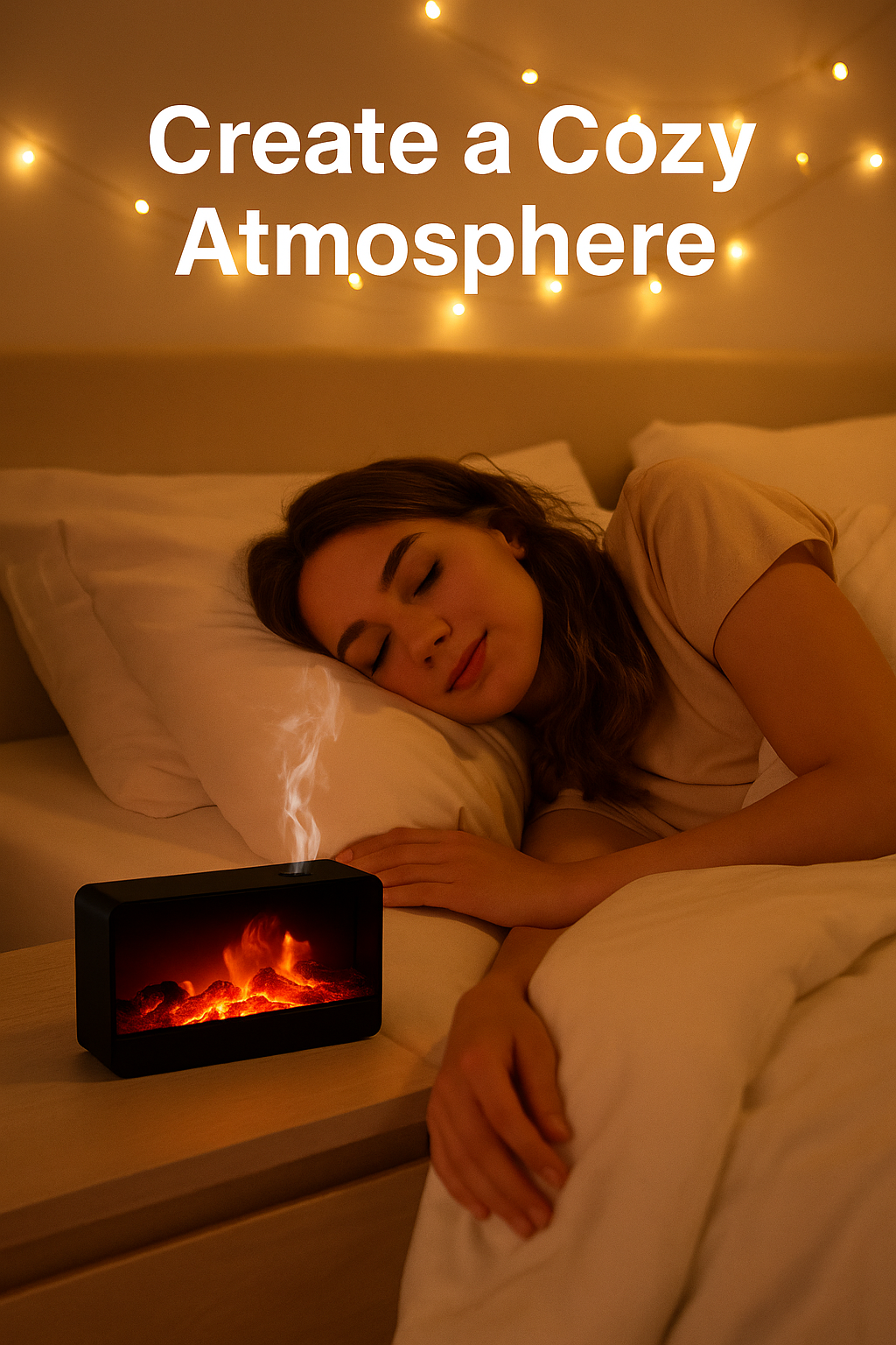 Women bedroom flame aromatherapy diffuser 3D effect