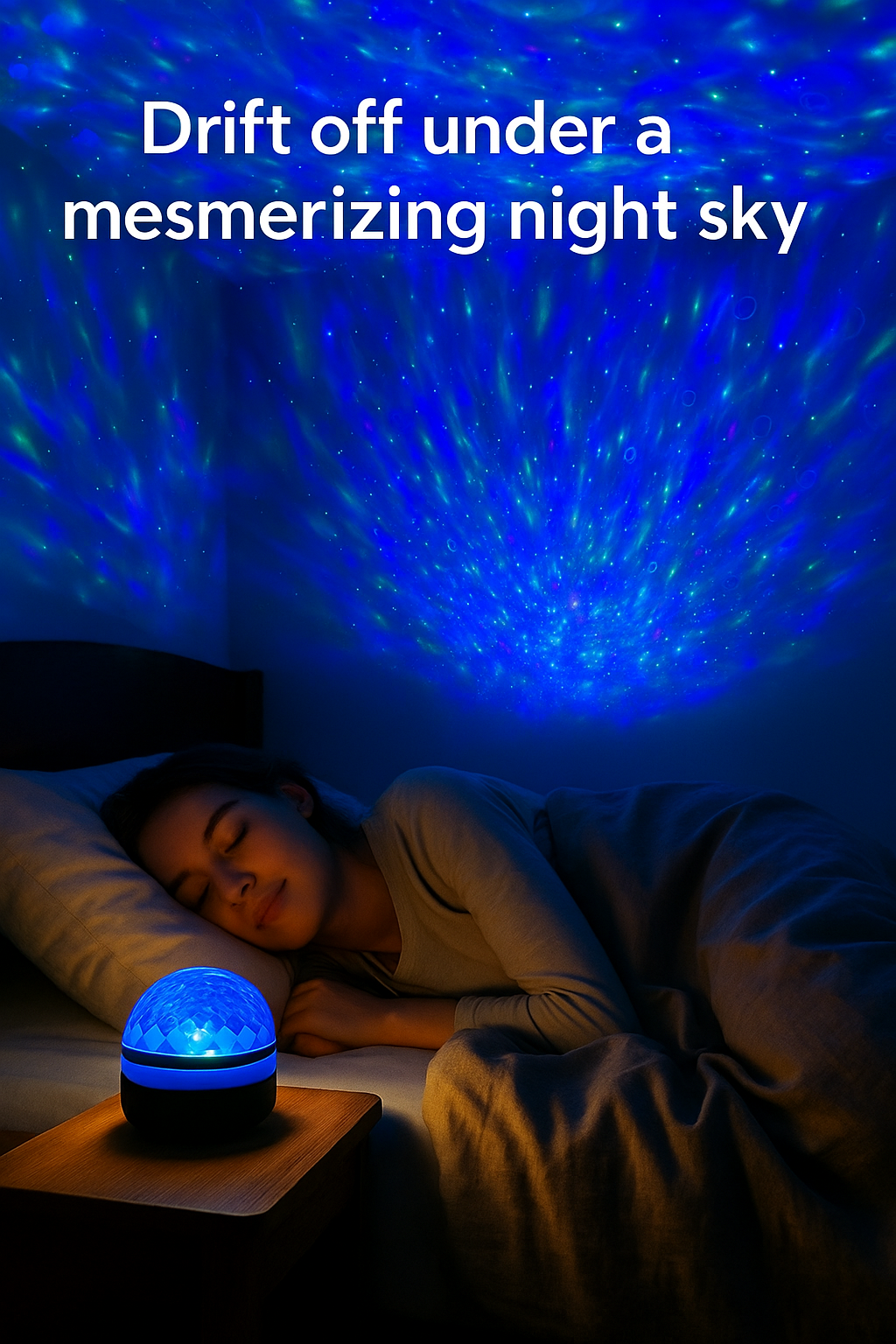 Women galaxy projector aurora effects bedroom