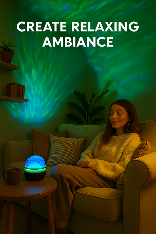 Women galaxy projector aurora effects bedroom