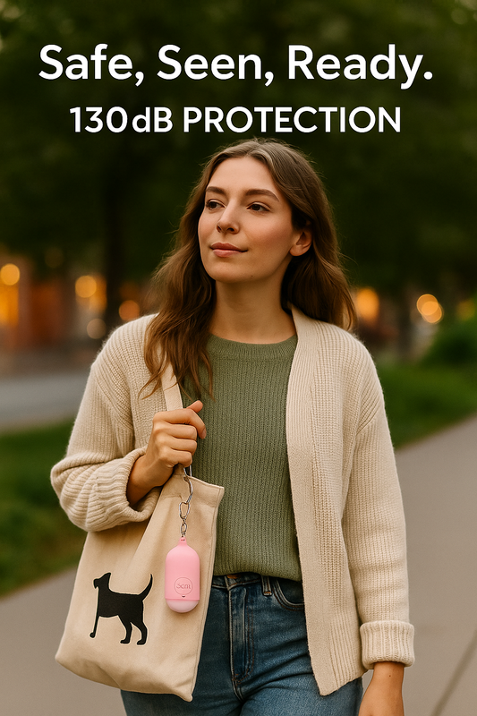 Women personal safety alarm 130dB keychain pink