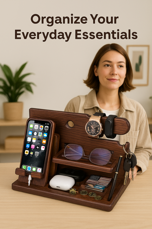 Elegant Wood Phone Docking Station