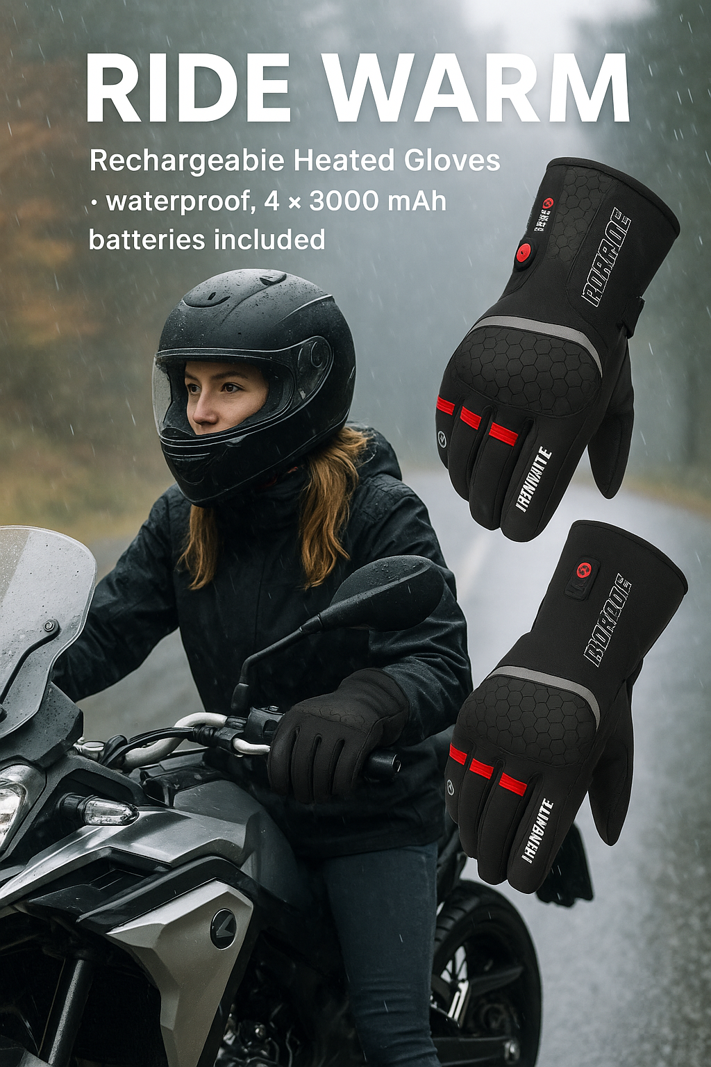 Rechargeable Heated Gloves - Waterproof