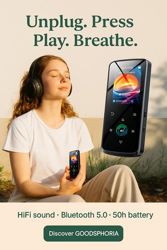 Portable HiFi Music Player with Bluetooth speaker - Premium audio device for modern women's wellness routines