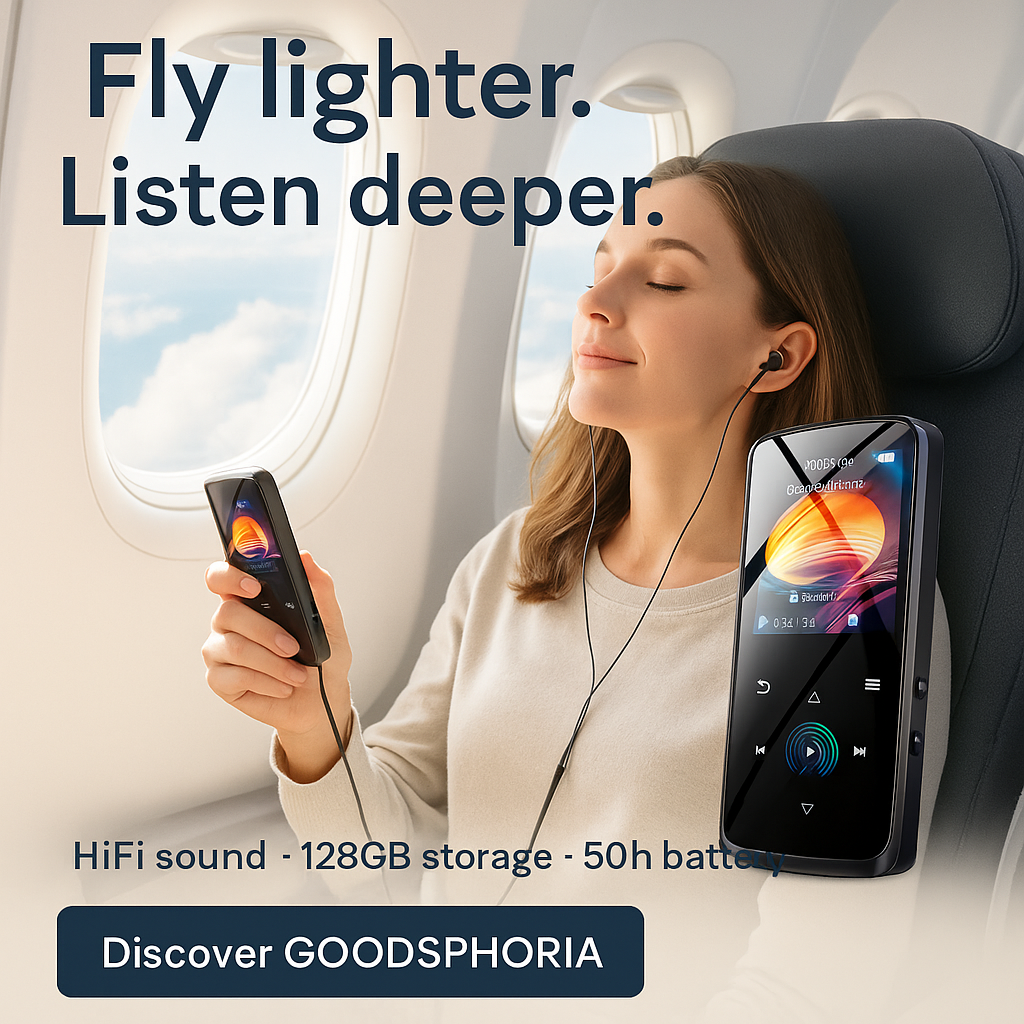 HiFi music player touchscreen interface displaying audio controls and battery life indicato