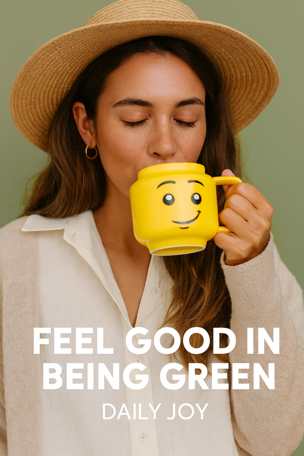 Cartoon ceramic mug with smile design - eco-friendly 250ml - GOODSPHORIA