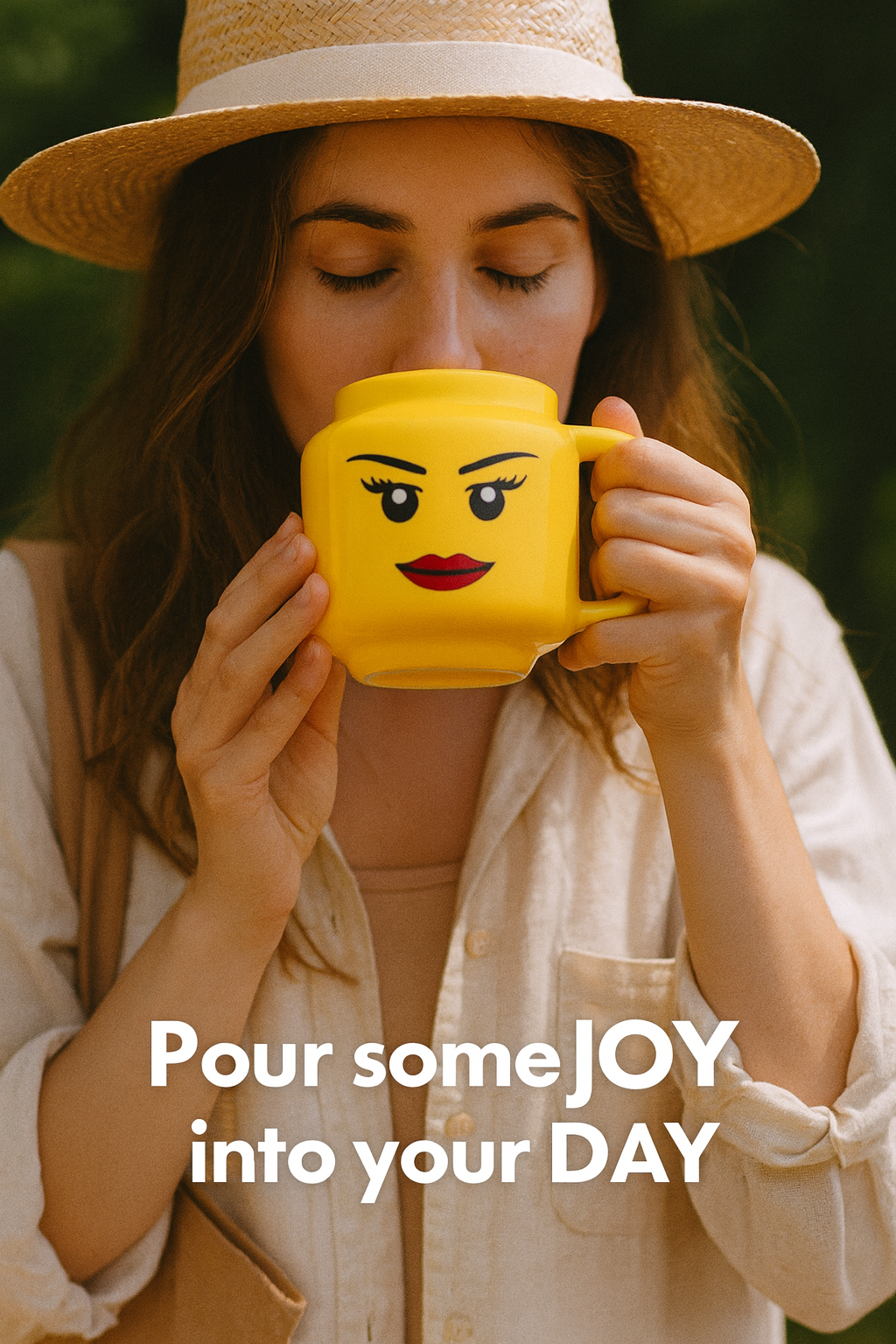 Cartoon ceramic mug with smile design - eco-friendly 250ml - GOODSPHORIA