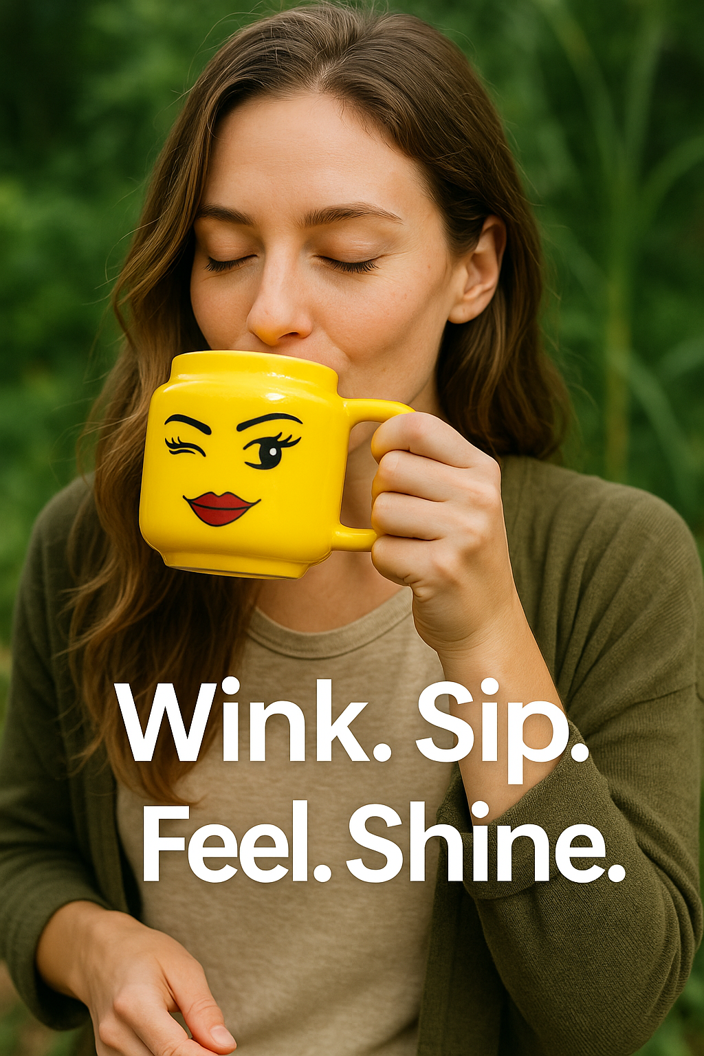 Cartoon ceramic mug with smile design - eco-friendly 250ml - GOODSPHORIA