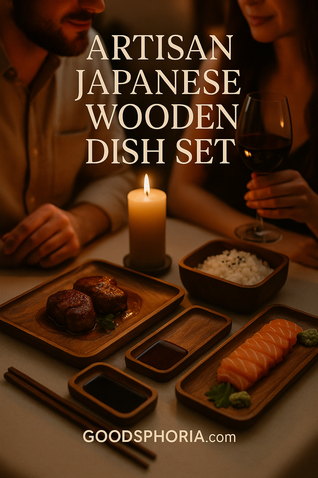 Artisan Japanese Wooden Dish Set - Elegant Dining Experience