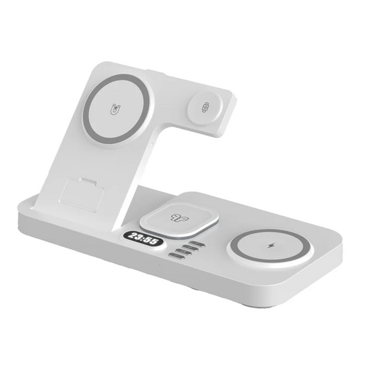 B50B-30W Digital Clock Wireless Charger RGB Night Light Fast Charging Station For Smartphone  Pro  Watch Stand