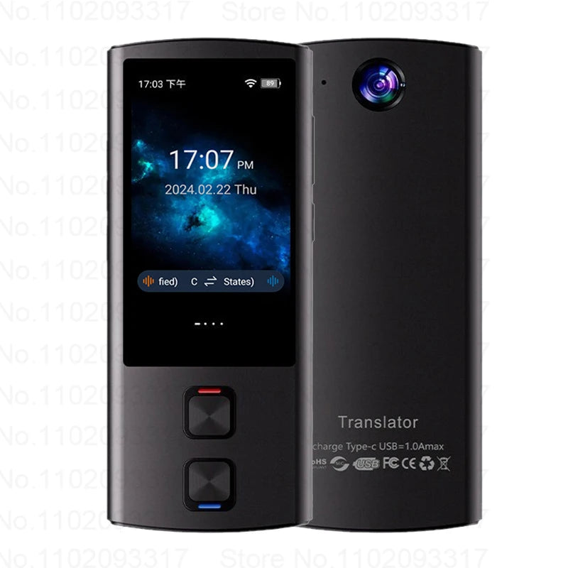 Offline Translator Wifi Real time Multi Language Translation Device Portable Instant Voice Translator Electronic Dictionary T17