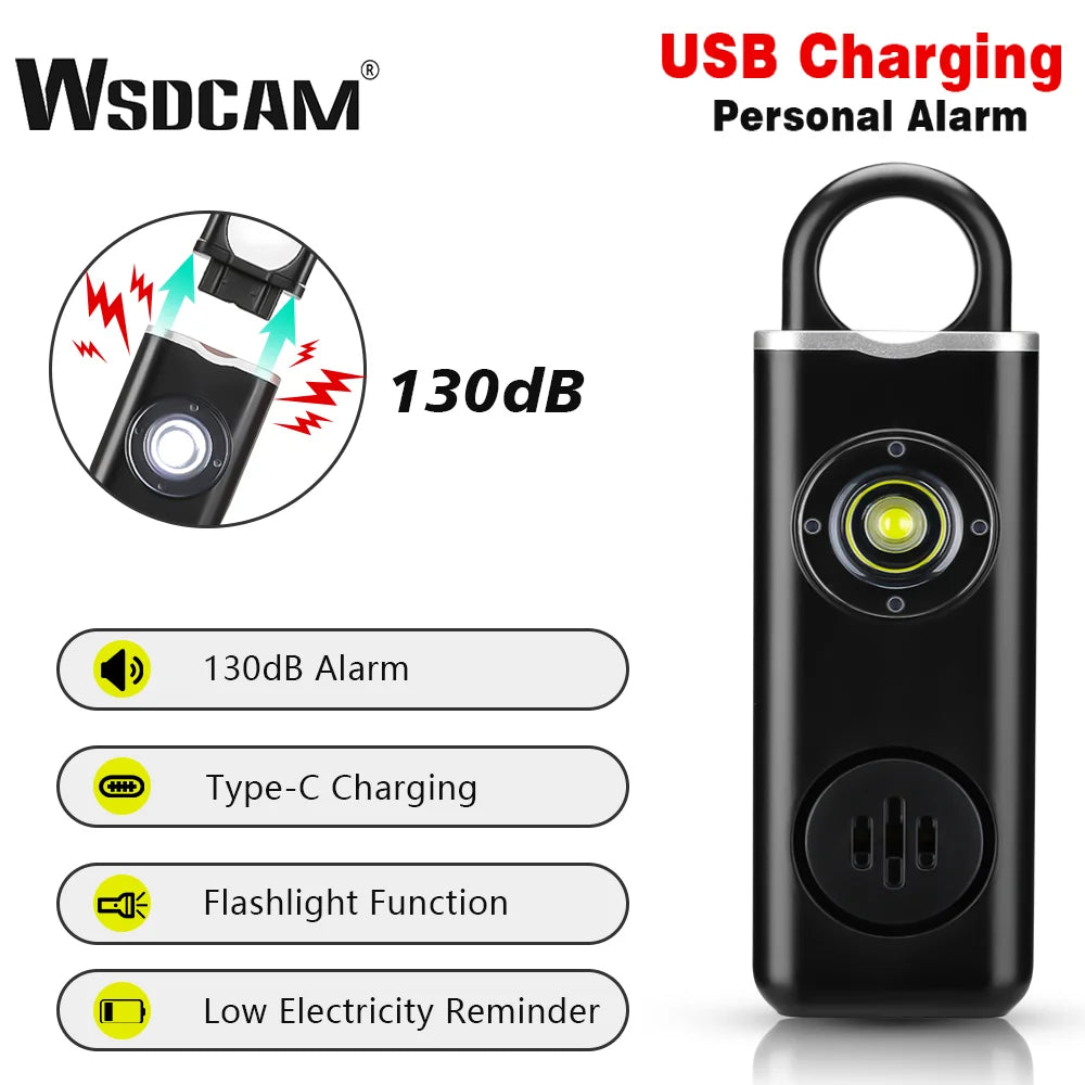 Type-C rechargeable alarm personal protection