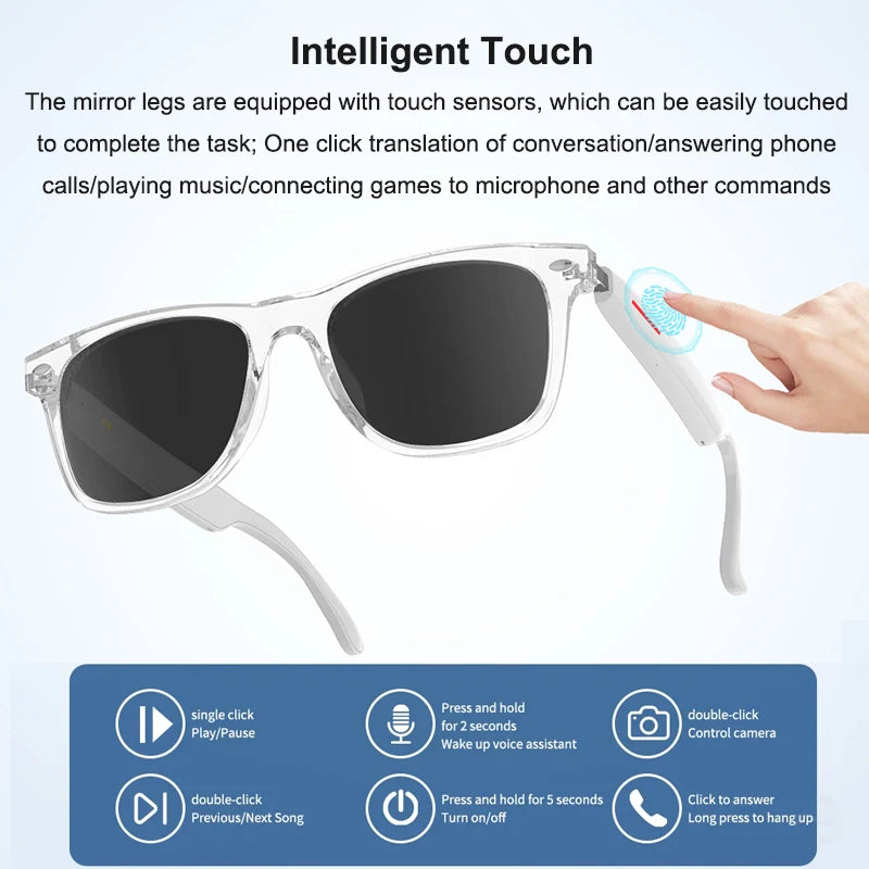 3-in-1 smart glasses touch control