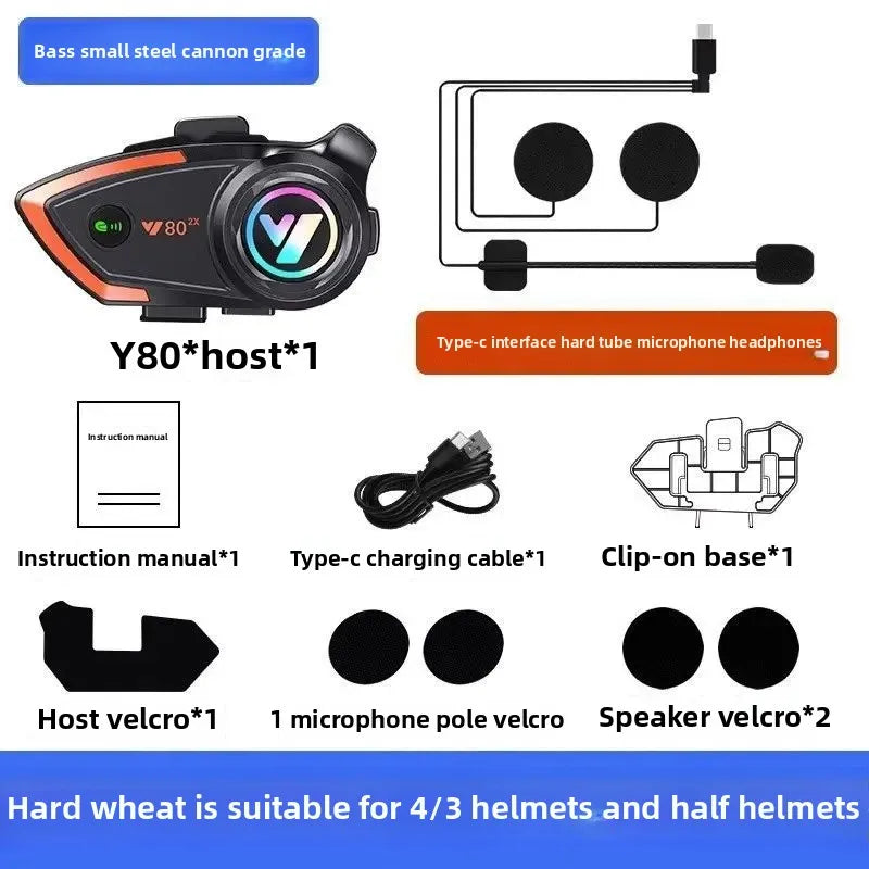 Motorcycle Helmet Bluetooth Earphone Riding Full Face Half Face Built-in Rider Bluetooth Headset Intercom Mono Sound