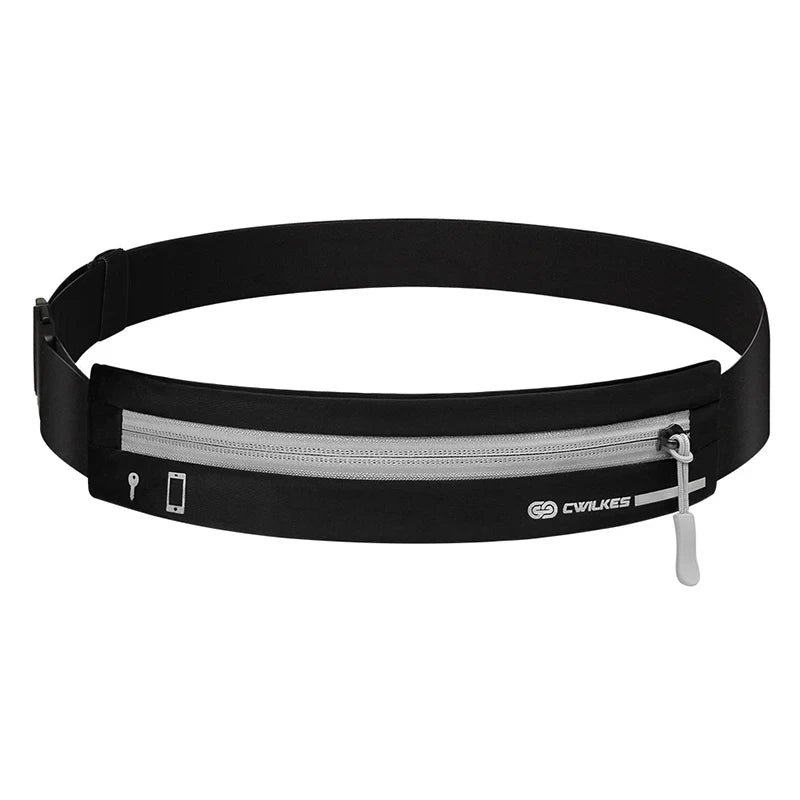 Woman wearing running waist pack during exercise - comfortable hands-free fitness accessory