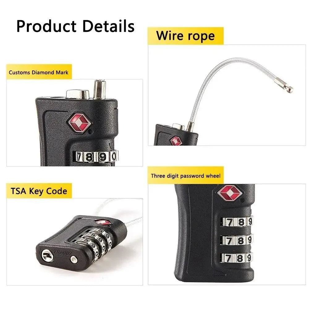 Durable zinc alloy TSA lock construction - premium travel security hardware