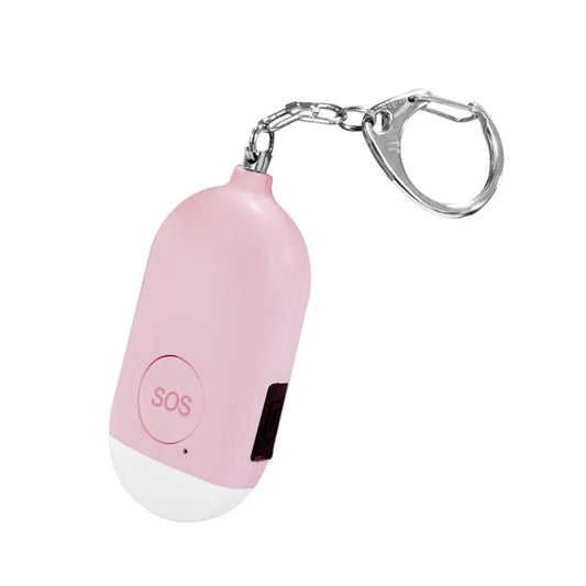 Personal safety alarm 130dB keychain pink