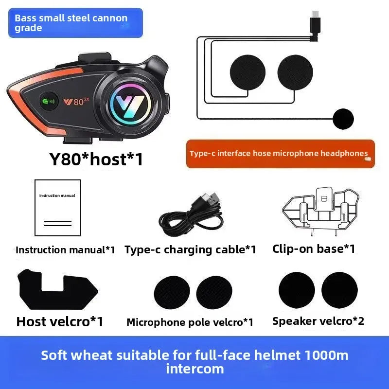 Motorcycle Helmet Bluetooth Earphone Riding Full Face Half Face Built-in Rider Bluetooth Headset Intercom Mono Sound