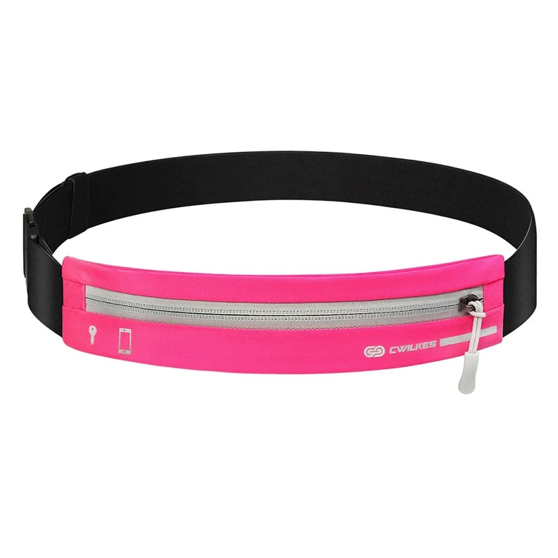 Woman wearing running waist pack during exercise - comfortable hands-free fitness accessory