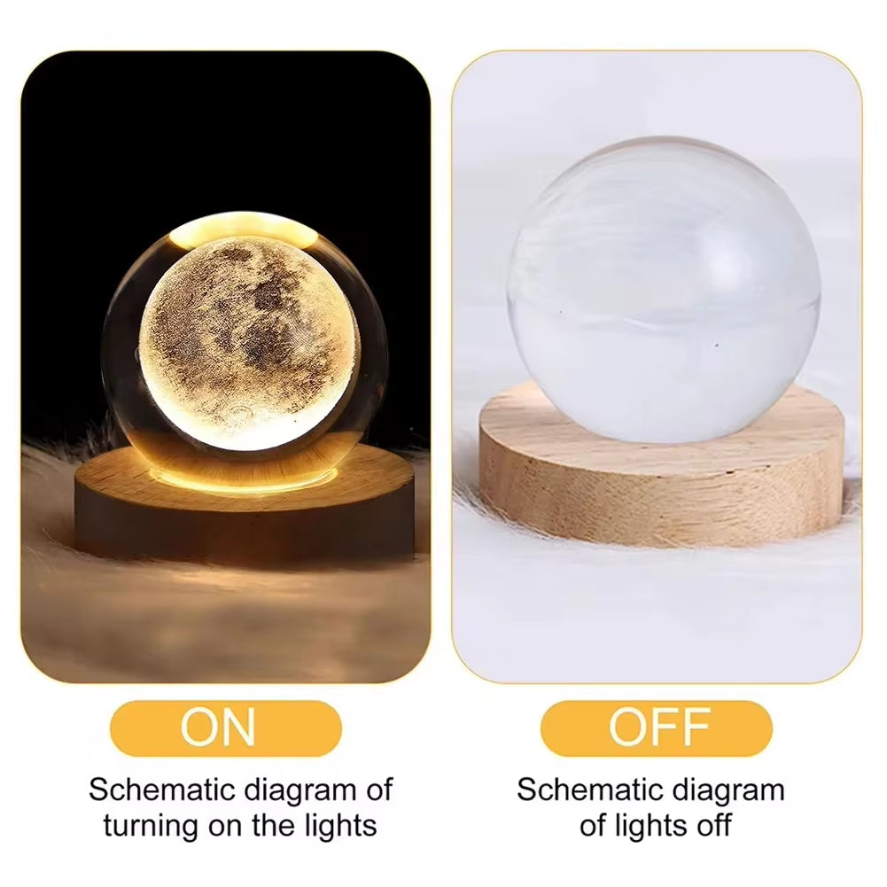 3D laser engraved galaxy crystal ball