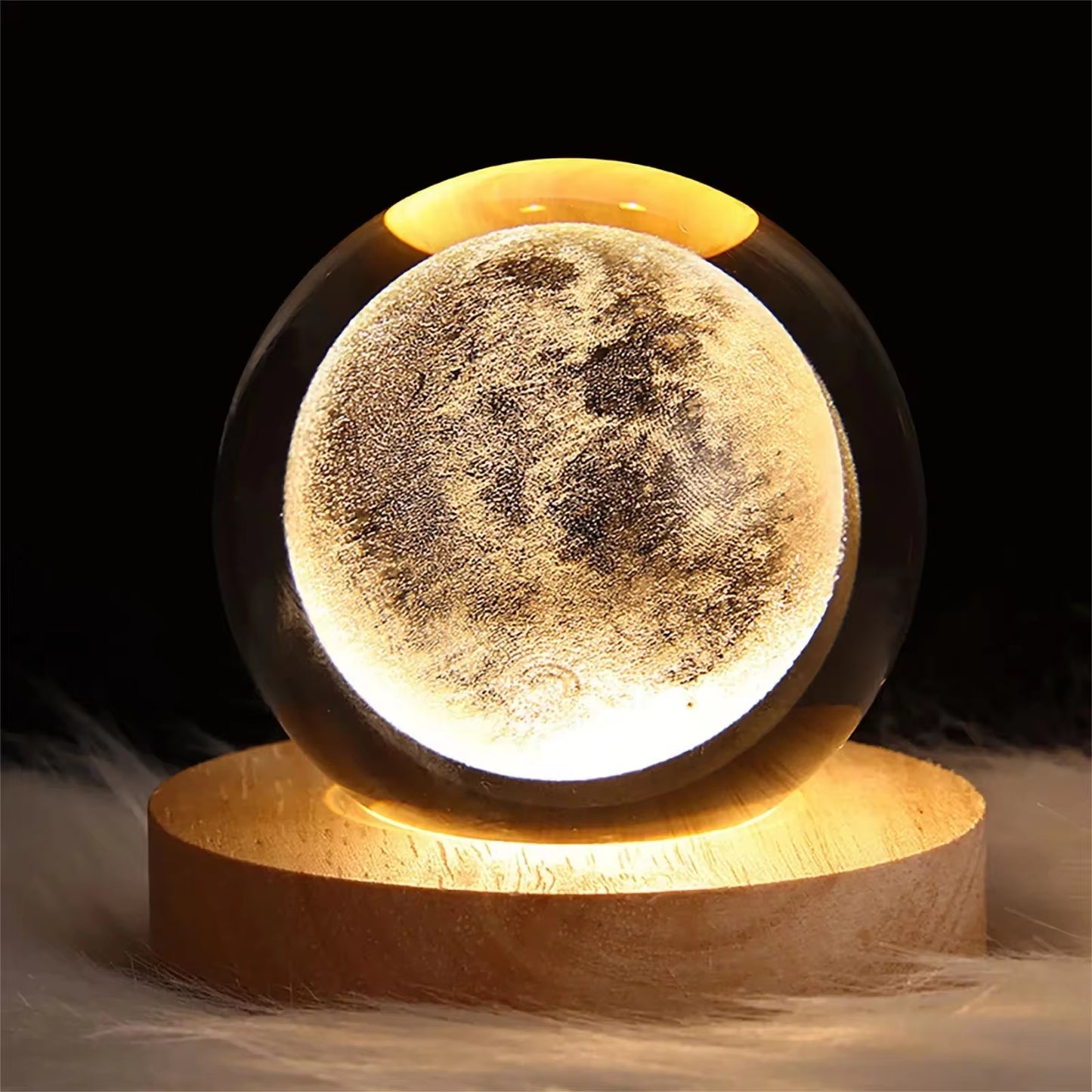 Galaxy projection crystal lamp wooden