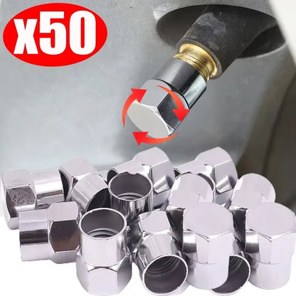 1-50Pcs Car Tire Valve Stem Caps Hex Tyre Valve Stem Cover Universal for All Tire Valves Accessories Wheel Rim Tire Valve Caps