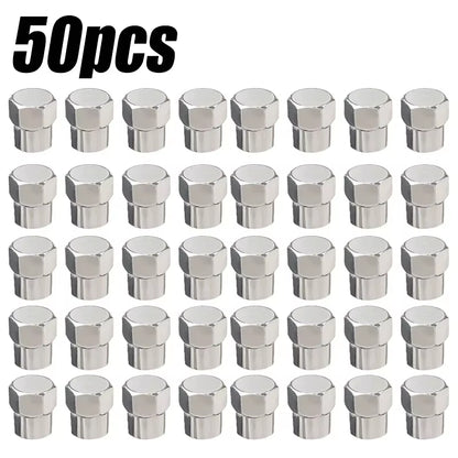 1-50Pcs Car Tire Valve Stem Caps Hex Tyre Valve Stem Cover Universal for All Tire Valves Accessories Wheel Rim Tire Valve Caps