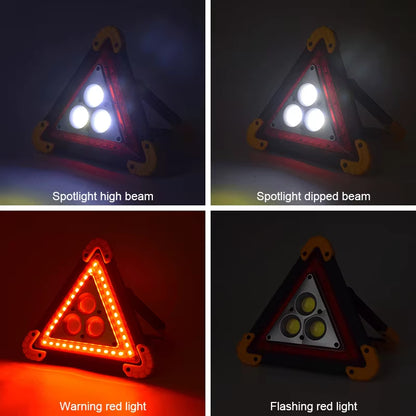 Rechargeable Led Emergency Light 4 Modes Warning Hazard Trilight Triangle for Vehicle Breakdown Car Safety Kits Accessories