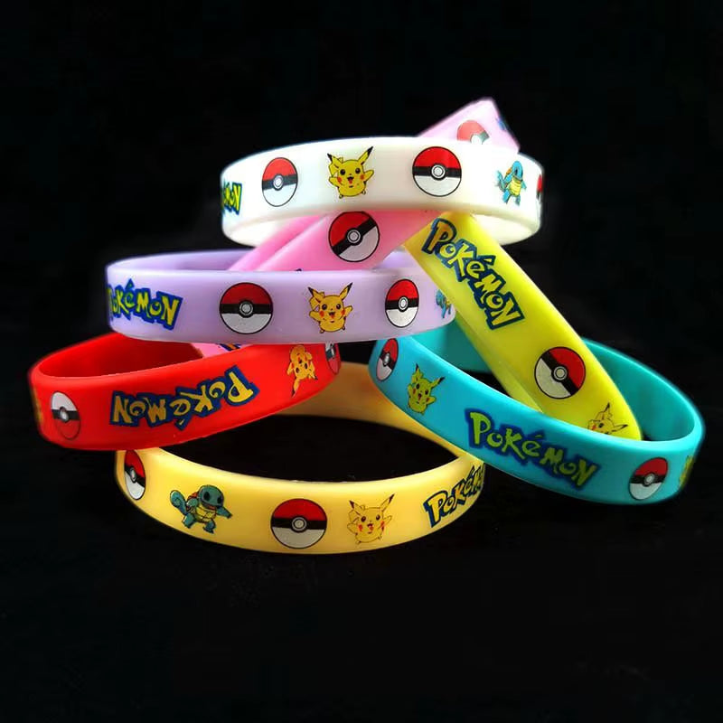 Pokemon Pikachu Figures Glow Silicone Bracelet Anime Toys Wristband Bracelets Cosplay Accessoires Boys Girl Birthday Party Gift