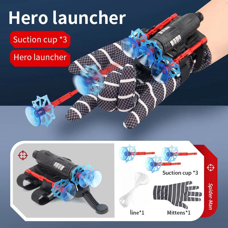 New for Spiderman Action Figure Anime Characters Children Toys Role Play Glove Launcher Set Wrist Toy Set Figures Hobbies