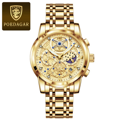 Luxury High Quality Man Watch Waterproof Luminous Chronograph Date Men Watch Stainless Steel Quartz Men'S Watches Reloj